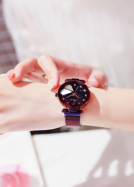 Magnetic Watches Women Rose gold Bracelet Quartz