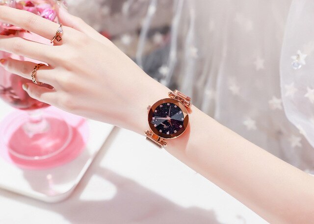 Magnetic Watches Women Rose gold Bracelet Quartz